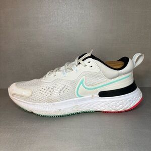 Nike | React Miler 2 Running Shoes - Platinum Tint White Green Pink ; Mens 8